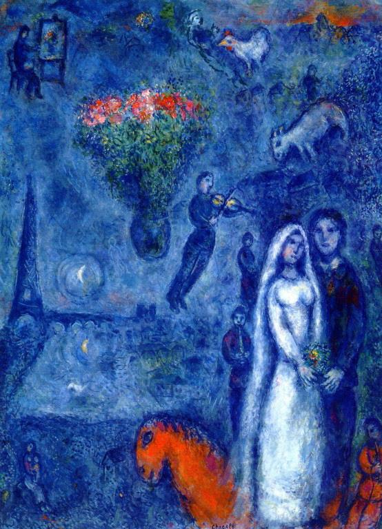 Artiste et sa fiancée contemporain Marc Chagall Peintures à l'huile